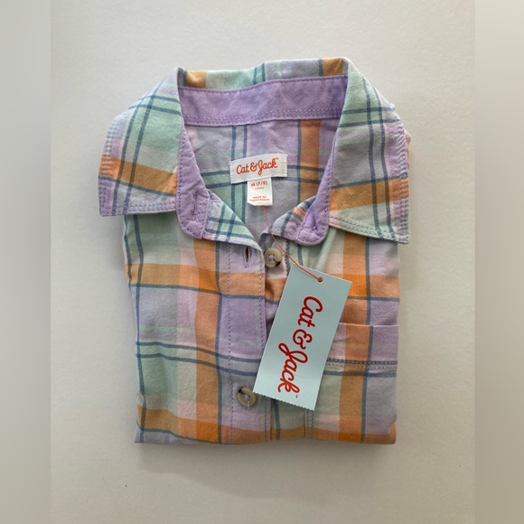 Cat & Jack Other - Cat & Jack | NWT Girls Plaid Button Down Long Sleeve Shirt